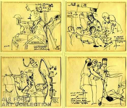 Sketches Aboard C-141, 1966